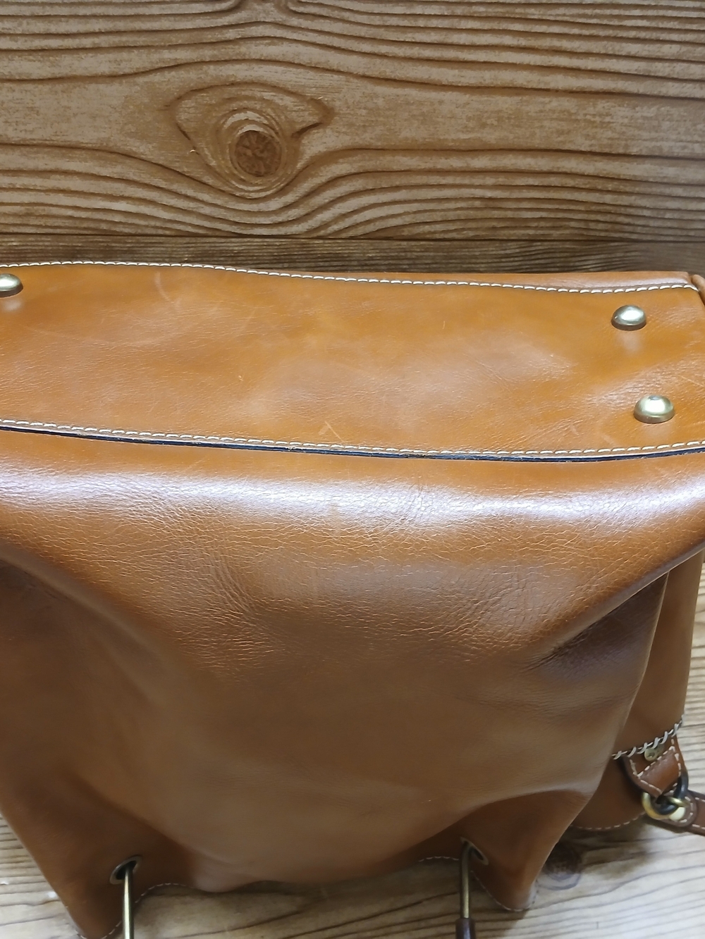 Patricia Nash Cognac Brown Leather Shoulder Tote with Top Handles - Picture 12 of 16